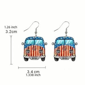 American Independence Day VW Pendant Dangle Earrings Cute Elegant Style Earings